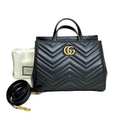 Gucci Black Small Marmont Top Handle Bag - Jiaxyk